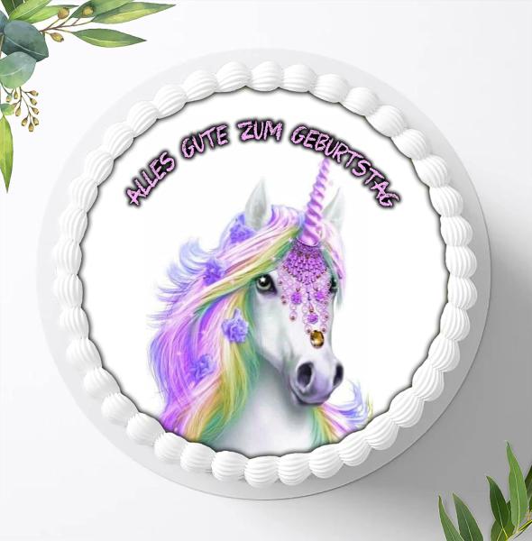 Einhorn Tortenaufleger Ø 20cm, 0794z
